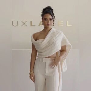 JLUXLABEL CREAM IVORY SOFT LIFE CABLE KNIT SWEATER TOP